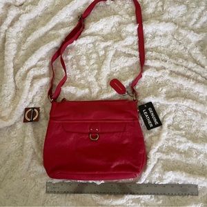 Great American Leather Works red crossbody purse